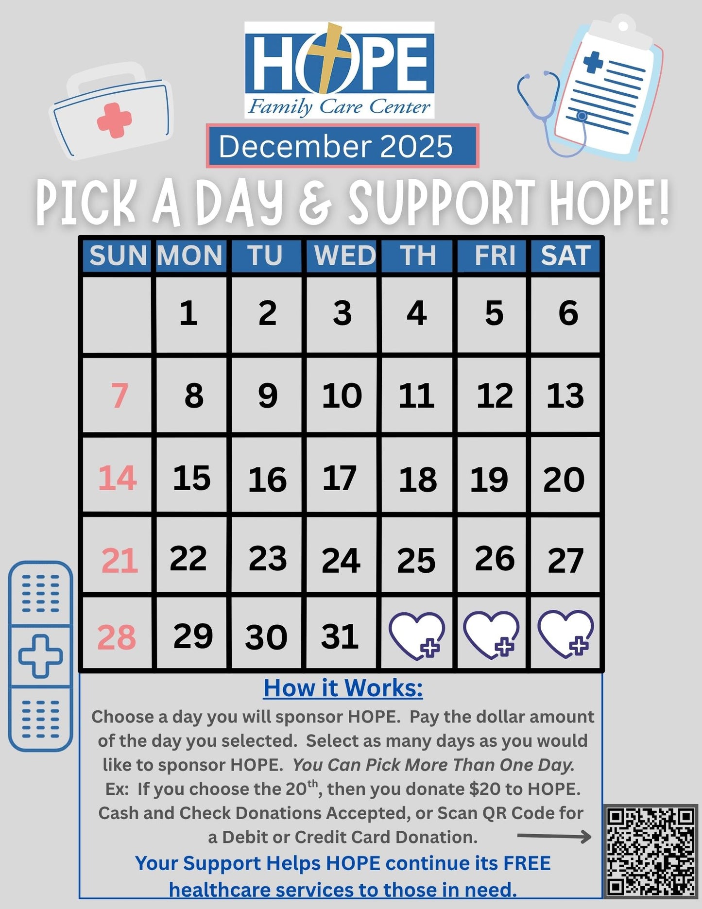 Pick A Day & Support HOPE!