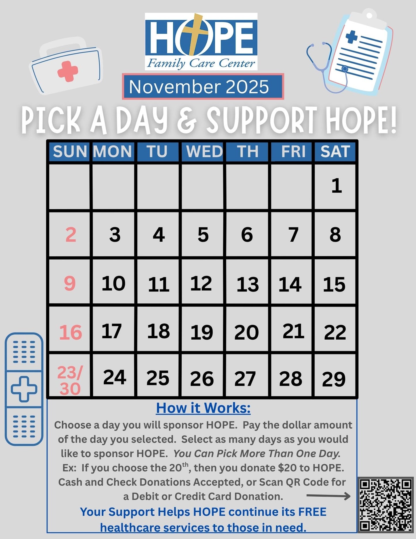 Pick A Day & Support HOPE!